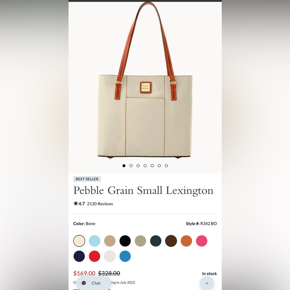 Dooney & Bourke Cream Pebble Grain Tote